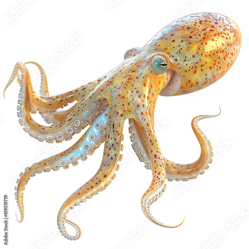 squid  swift squid. Clipart  hyper-realistic 3D  isolate on white background 