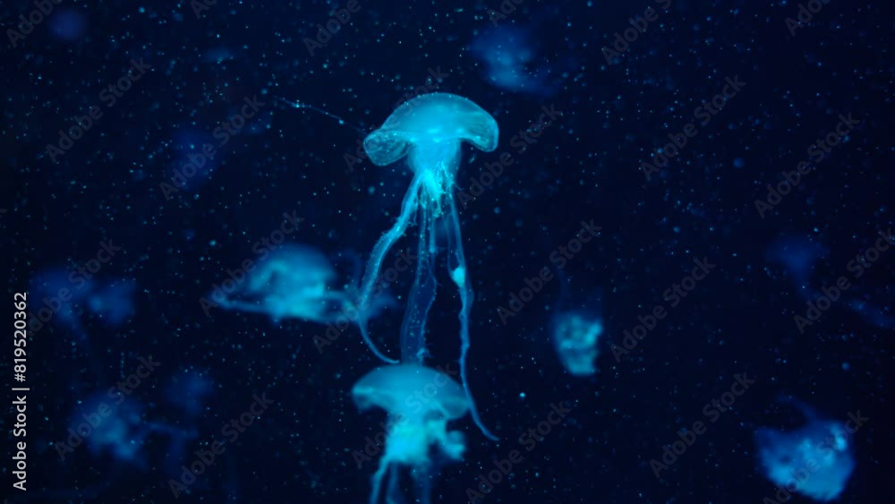 jellyfish in the night, jellyfish in the water jellyfish in the night, jellyfish in the water