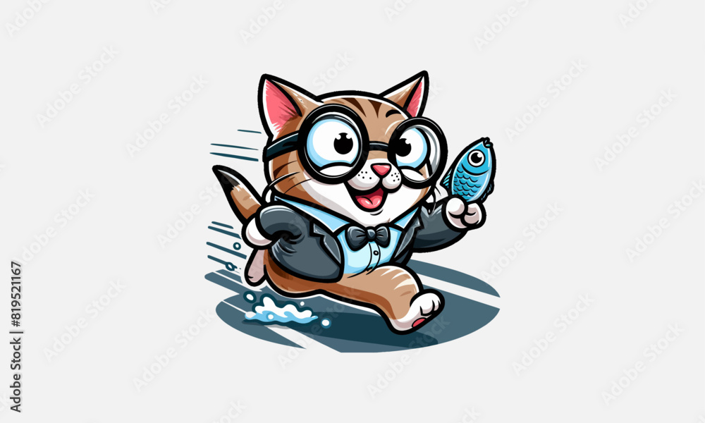 Obraz premium funny cat running