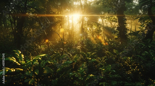 Enchanted Morning in a Lush Forest