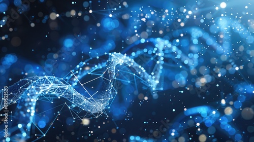 Structure molecule and communication. Dna, atom, neurons. Abstract polygonal structure with connecting dots and lines. Medical, technology, chemistry, science background. illustration.