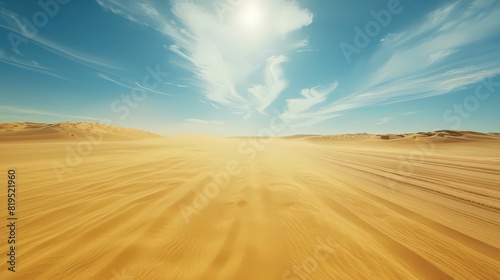 Desert Dunes under a Wispy Sky