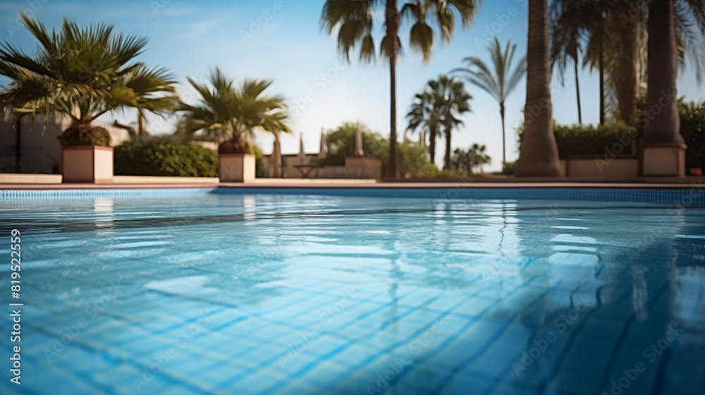 Swimming Pool In Spain Style With Copy Space For Commercial Photography