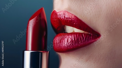 Captivating Red Lips:A Portrait of Sensual Allure and Feminine Sophistication