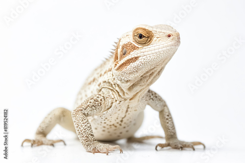 Close Up of a White Lizard with Brown Stripes