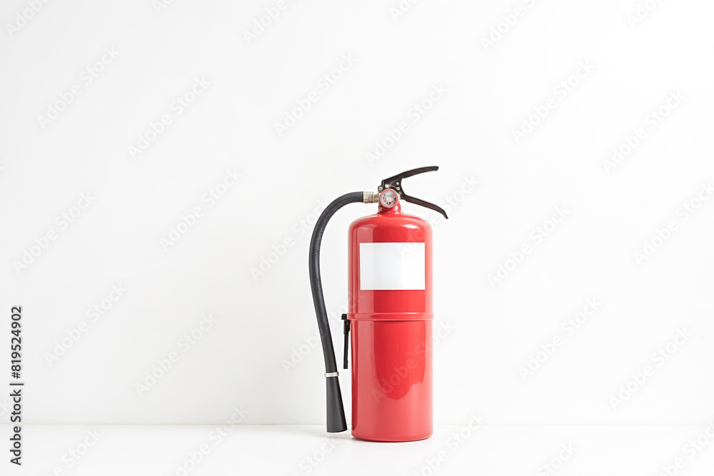 Obraz premium Red Fire Extinguisher on a White Background