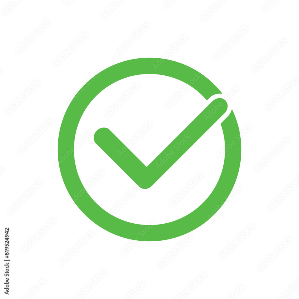 Round check mark symbol. Certification or permission. Vector. Round check mark symbol. Certification or permission. Vector.