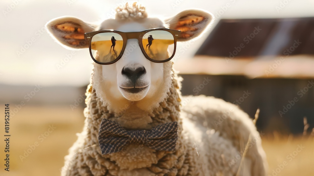 Stylish Sheep in Sunglasses