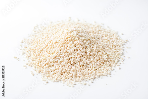 Dried Onion Flakes on White Background