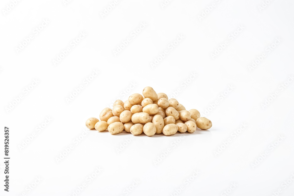 Pile of raw baby potatoes on white background Pile of raw baby potatoes on white background