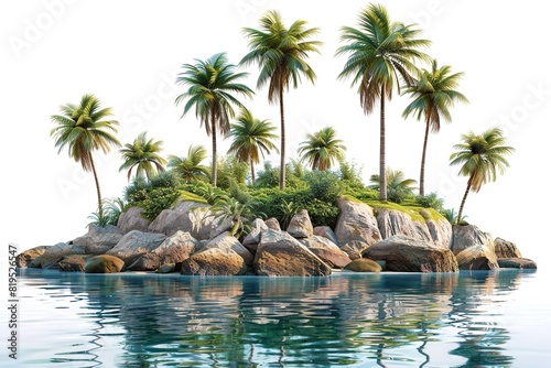 Beautiful cutout of Palm Island. Generative Ai