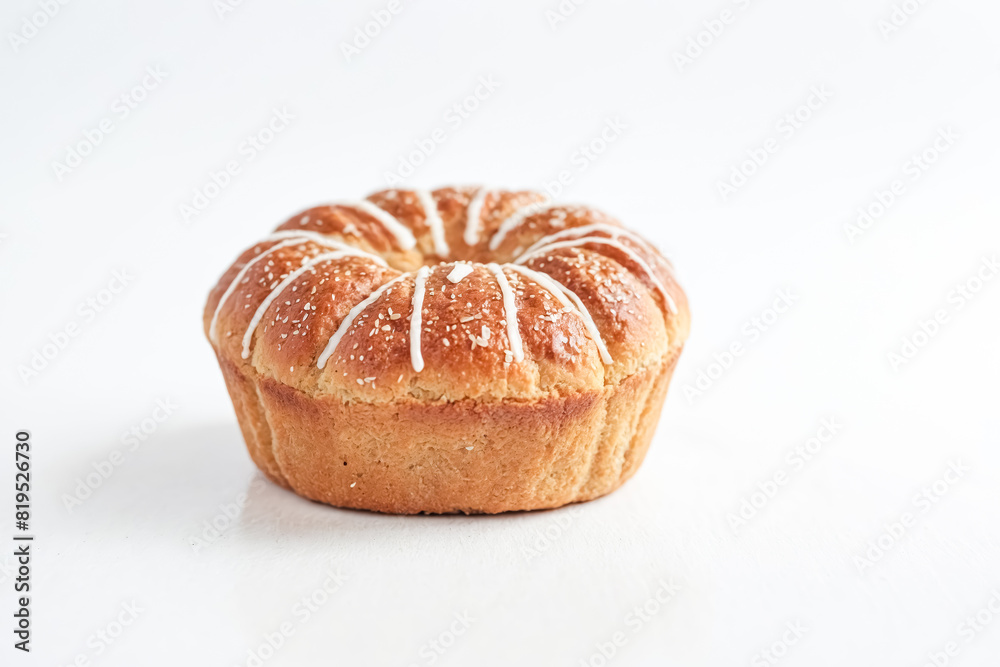 Bundt Cake with Icing on White Background Bundt Cake with Icing on White Background