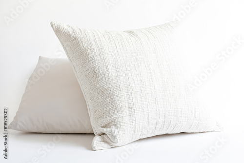 Two White Pillows Stacked on Top of Each Other