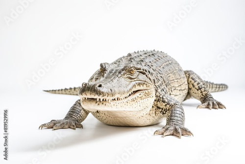 Alligator with Open Mouth on White Background