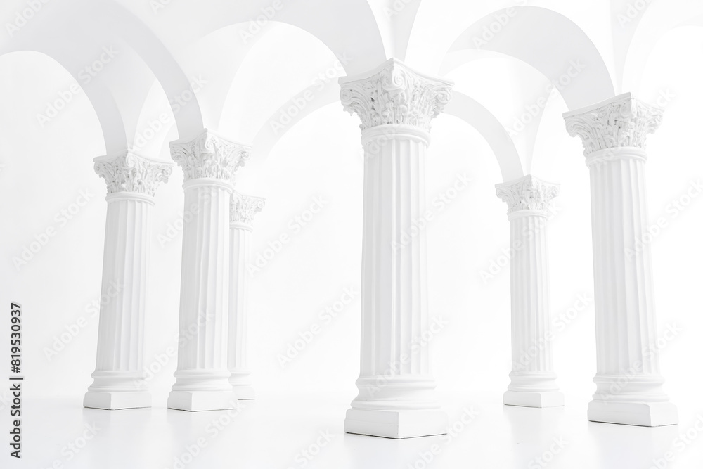 White Columns and Arched Ceiling White Columns and Arched Ceiling