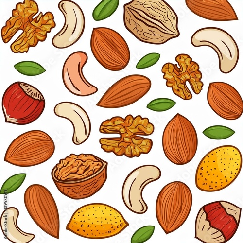 Nutritious Assortment: Set of Nuts and Dried Fruits on White