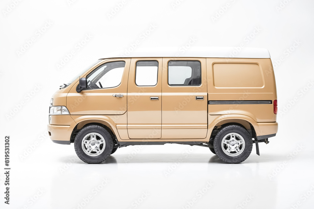 Beige Van Isolated on White Background Beige Van Isolated on White Background