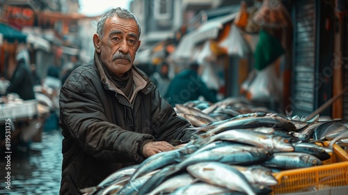Selling fresh fish at the street markets in Istanbul © alan