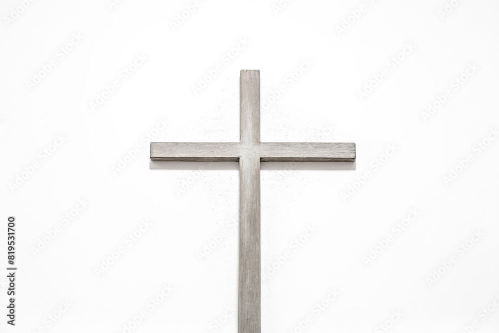 Wooden Cross on White Background Wooden Cross on White Background