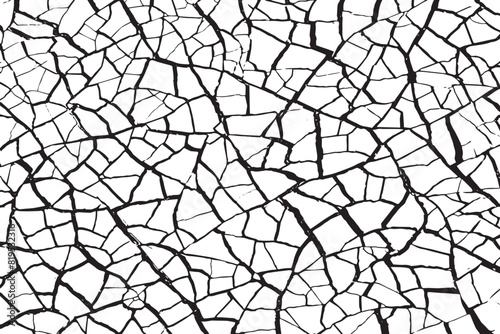 Broken cracked surface. Vector illustration. Monochrome background of coarse soil. Splinters.