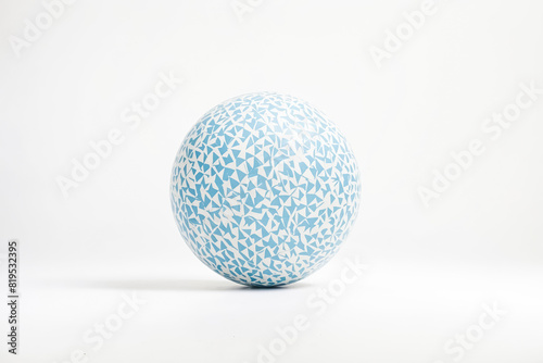 Blue and White Geometric Egg