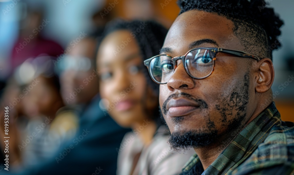 confident young american african man in meeting with colleague. confident young american african man in meeting with colleague.