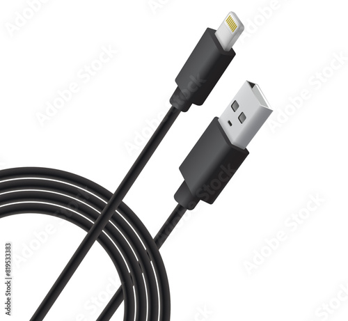 USB-lightning cable black
