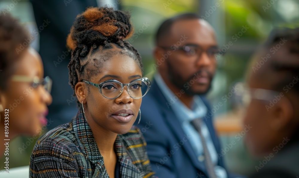 group of african american people colleague discussing in a meeting. wearing blazer and suit shirt. group of african american people colleague discussing in a meeting. wearing blazer and suit shirt.