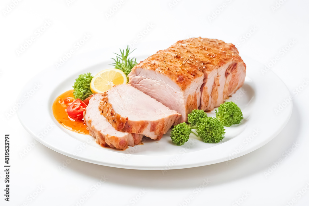 Roasted Turkey Breast Slices with Lemon and Tomato Roasted Turkey Breast Slices with Lemon and Tomato
