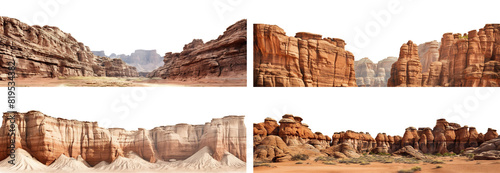 Set of picturesque canyons, cut out