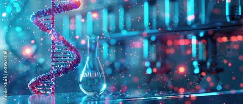 Machine learning for personalized medicine focus on customization, vibrant, Overlay, medical lab backdrop photo