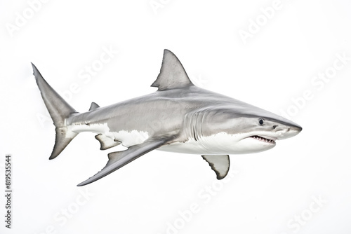 Great White Shark in White Background