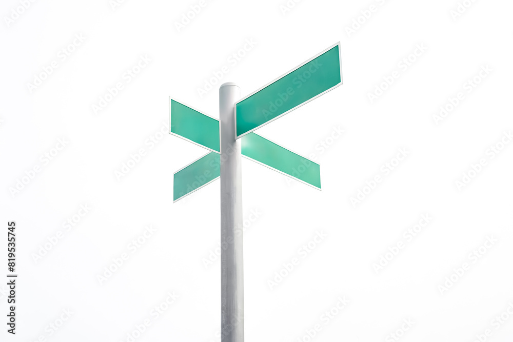 Blank Green Street Sign Isolated on White Blank Green Street Sign Isolated on White