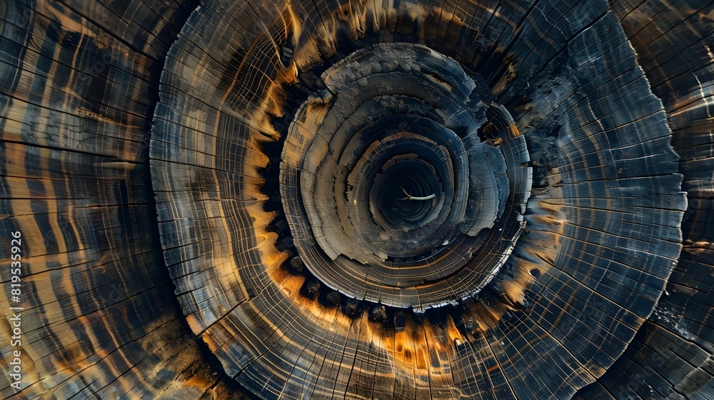 Intricate Swirling Patterns of Aged Tree Cross-Section Intricate Swirling Patterns of Aged Tree Cross-Section