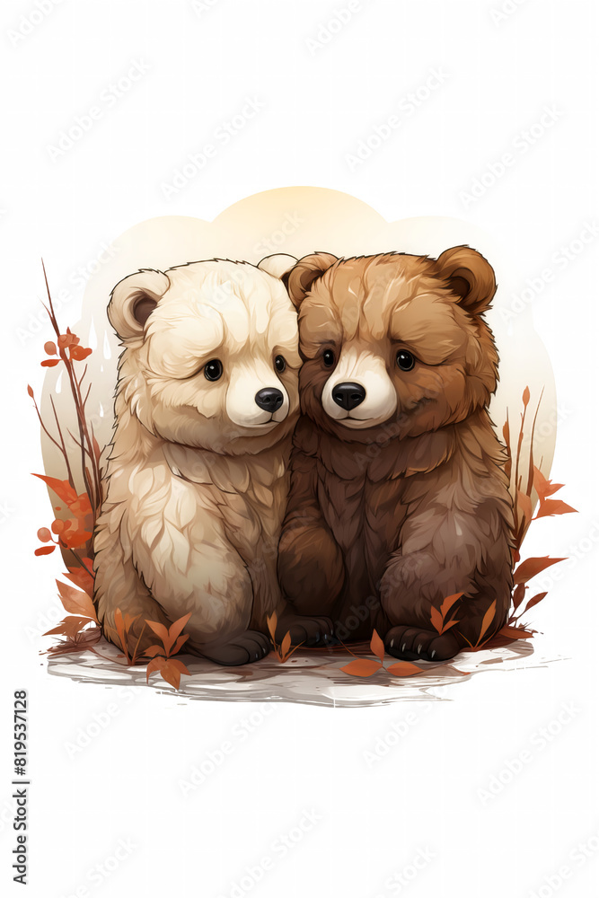 Obraz premium Watercolour Adorable Animals Artwork