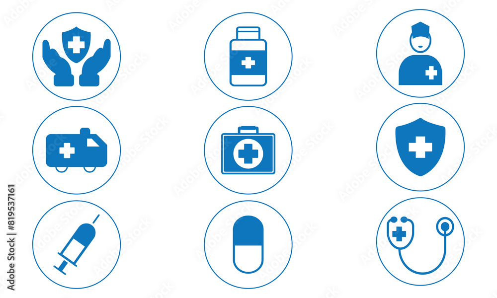 Health Icon Vector And Illustration Collection. 