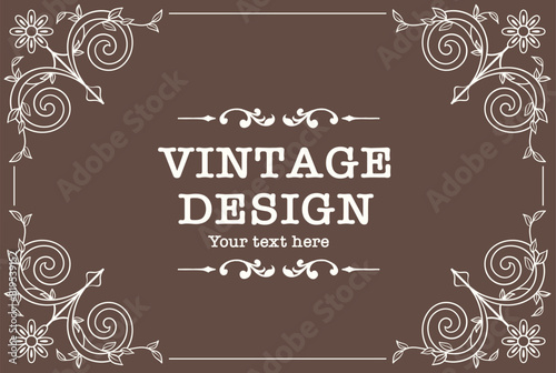 アンティークなフレームデザイン・テンプレート。ベクター素材