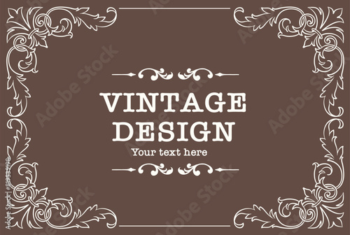 アンティークなフレームデザイン・テンプレート。ベクター素材