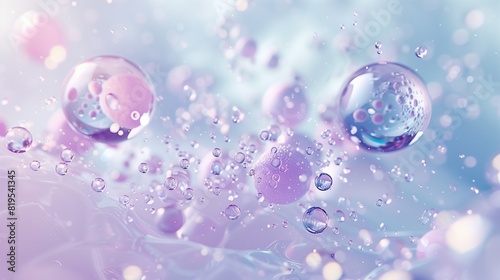 A delicate, almost ethereal image of floating, pastel-colored particles coalescing and dissolving around a series of perfectly sculpted spheres, rendered with a level of sensitivity and clarity.