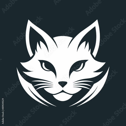 cat head silhouette on a white background