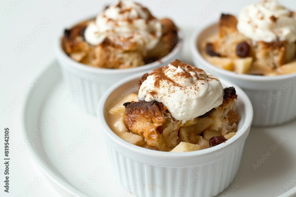 Scrumptious Apple Cinnamon Bread Pudding with Whipped Cream