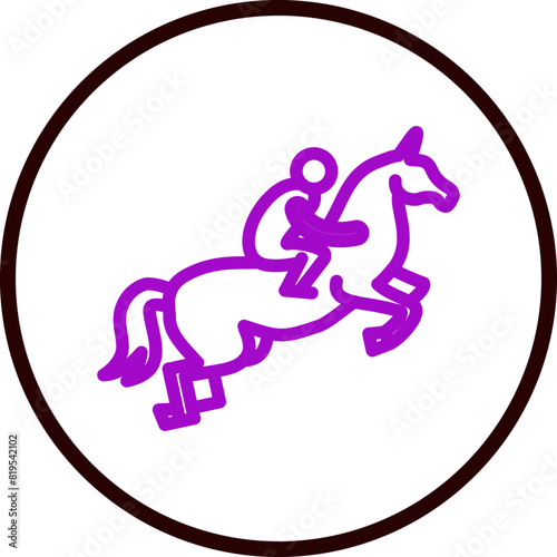 riding Line White Circle Red Icon Design