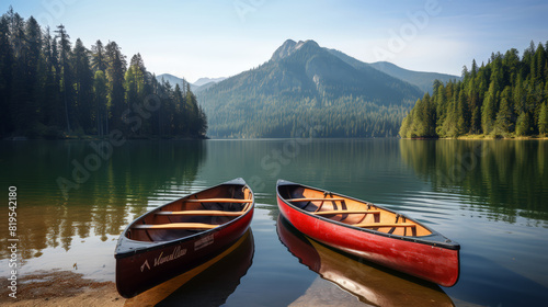two wooden boat in river lake  activity on holiday and vacation