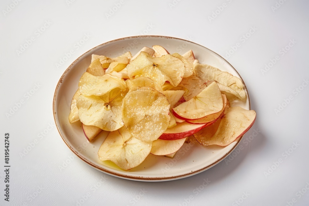 Thinly Sliced Apple Chips with Sweet and Tangy Glaze, Irresistible Snack Thinly Sliced Apple Chips with Sweet and Tangy Glaze, Irresistible Snack