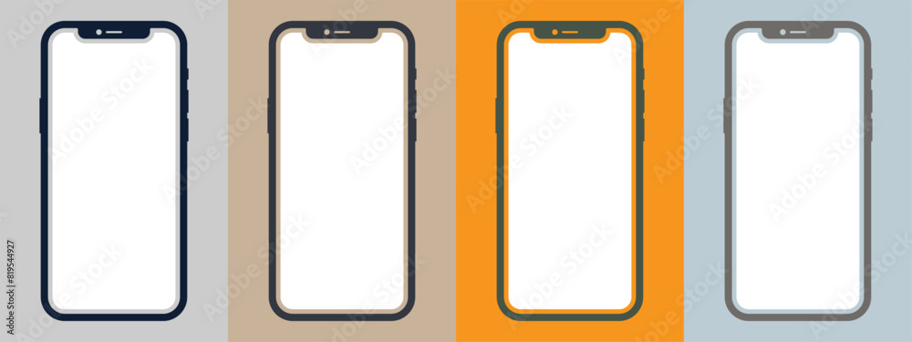 Realistic models layout of smartphone in different positions ...