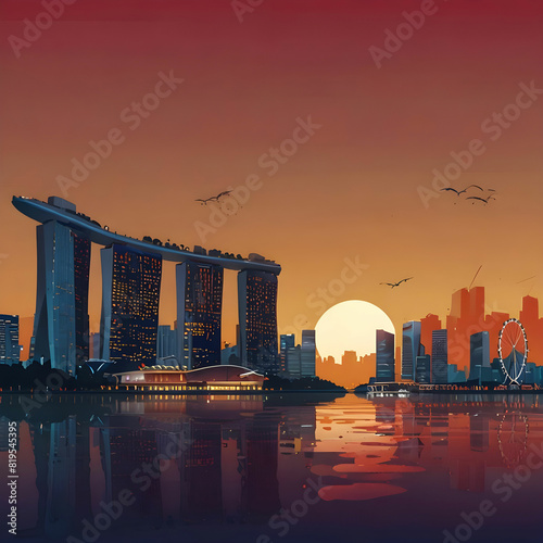 vector gradient singapore national day