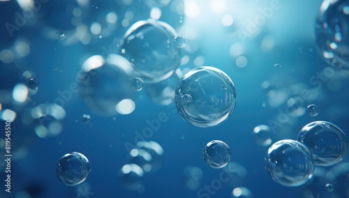 bubbles being sent into the water  in the style of dark blue and teal  soft edges and atmospheric effects 