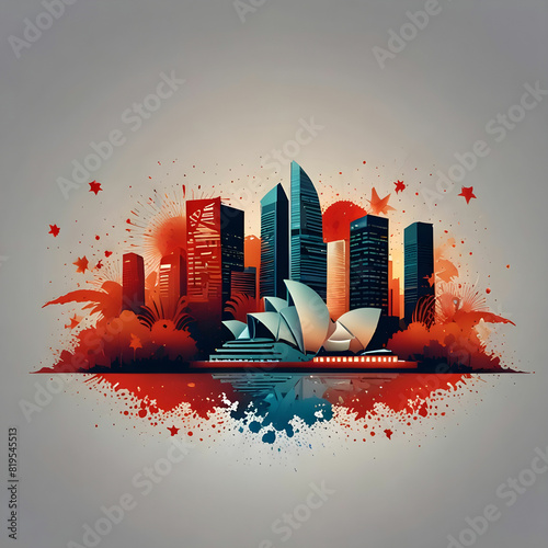 vector gradient singapore national day