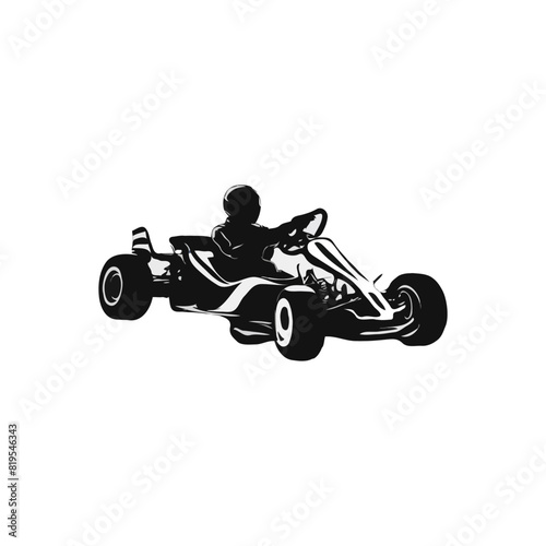 Karting Vector logo design template. Go Kart racing illustration, good for event logo, t shirt design and racing team logo. kart logo illustration

