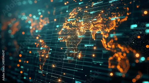 Illustrate the global reach and interconnected nature of black market activities and cybercrime photo